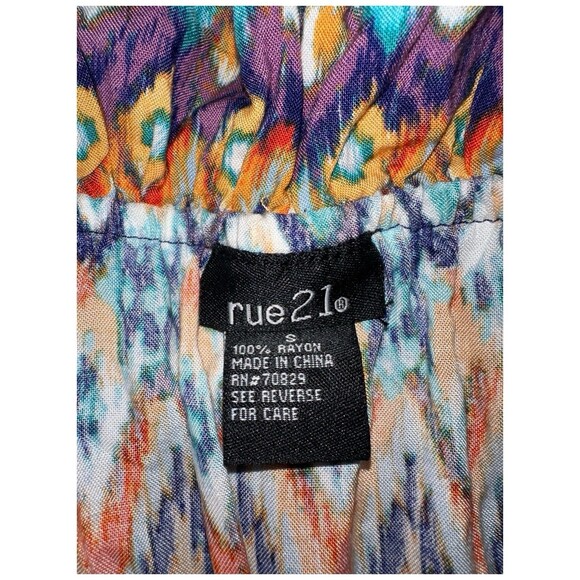 Boho Tube Top Romper Small Tribal Print Elastic Waist Ruffle Pom Trim Coachella - Picture 6 of 13